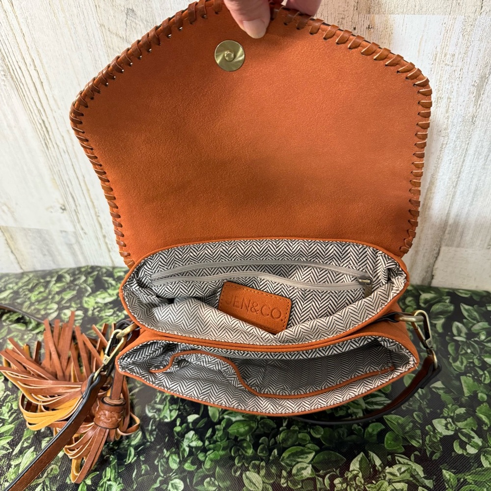Crossbody Bag with Tan Tassel Details - Picture 9 of 13